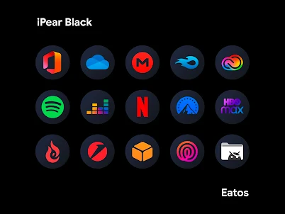 iPeach Black - Round Icon Pack