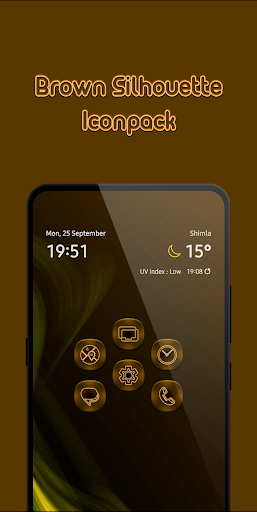 Android application Golden Brown Silhouette Icons screenshort