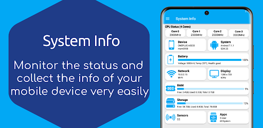 Android application System Info: See Device Status screenshort