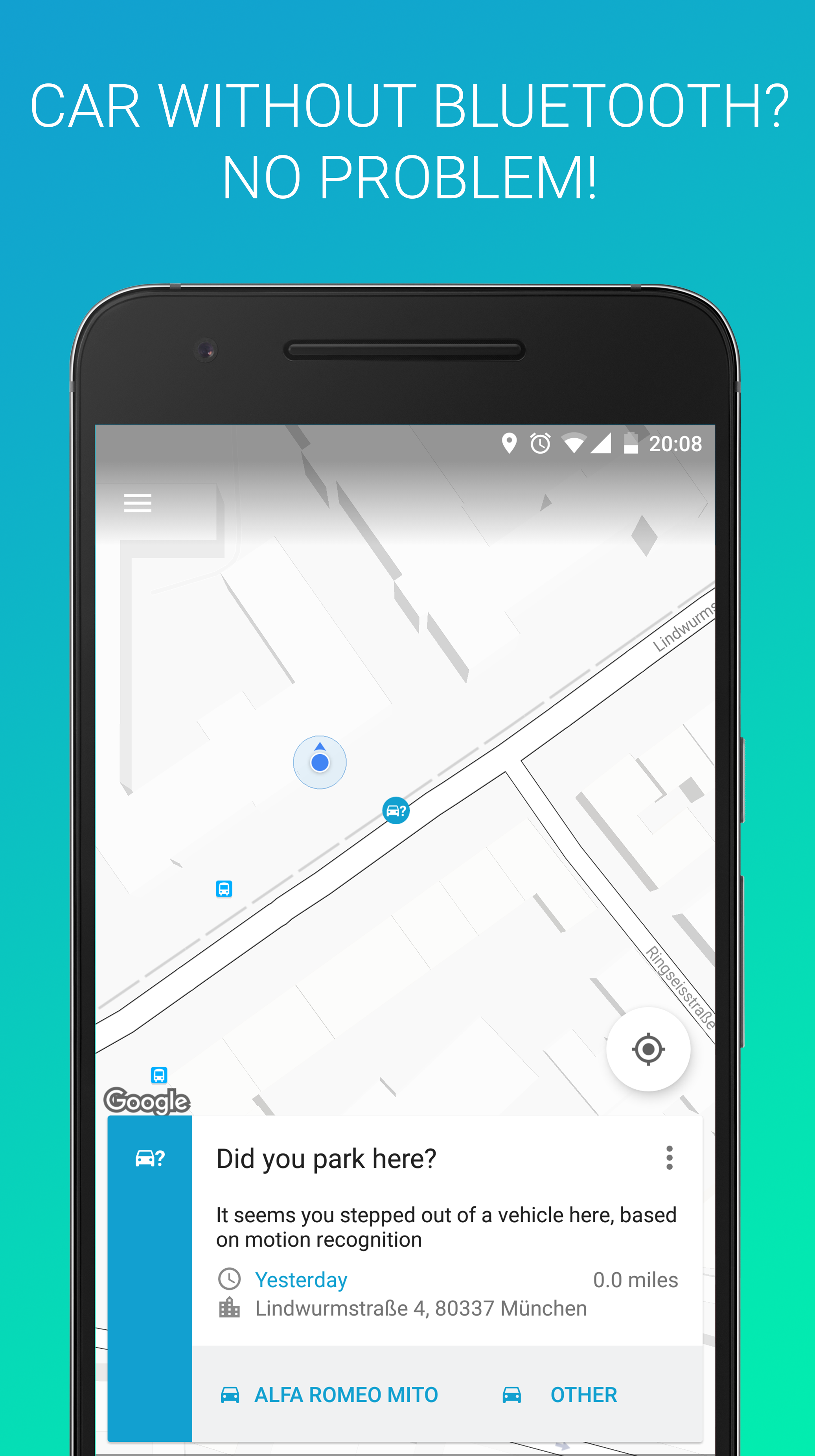 Android application Parkify - Where is my car? screenshort