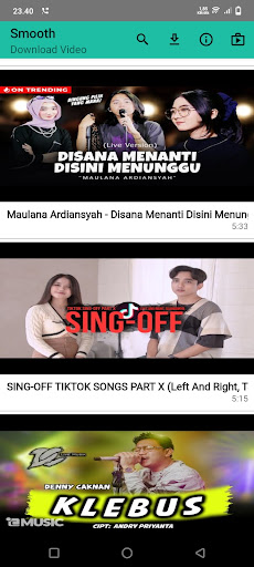 Android application download video smooth screenshort