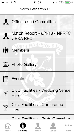 North Petherton RFC Screen 2