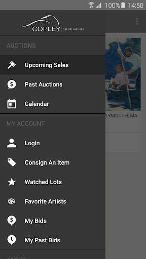 Screenshot of Copley Fine Art Auctions