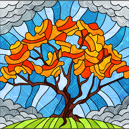 Stained Glass Color by Number  Icon