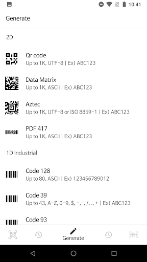 Screenshot of QR BarCode