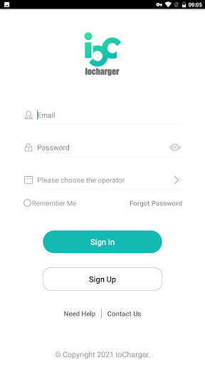 Android application IoCharger screenshort