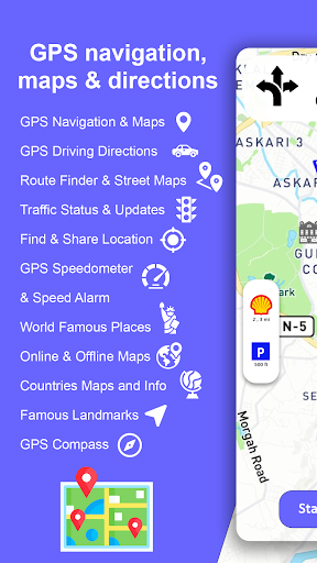 Android application GPS navigation, maps & route screenshort