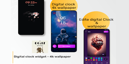 Digital clock widget wallpaper
