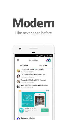 Android application MVI myKey™ screenshort