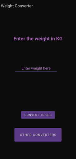 Android application Weight Converter screenshort