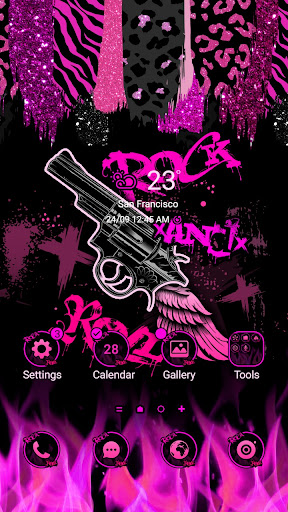 Android application Black Pink Gun - Wallpaper screenshort
