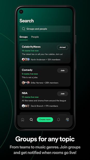 Captura de Pantalla 3 Spotify Greenroom - Talk Live Music, Sports & More android