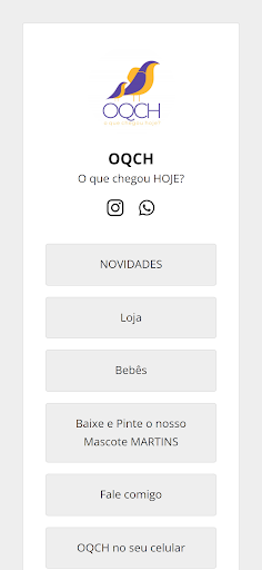 Android application OQCH Brechó Infantil screenshort