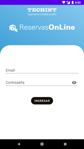 Android application Reservas Online screenshort