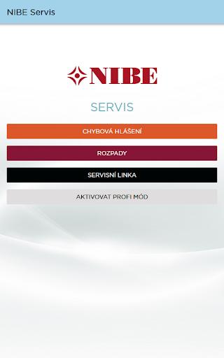Android application NIBE Servis screenshort