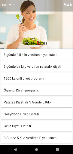 Android application Diyet Listesi screenshort