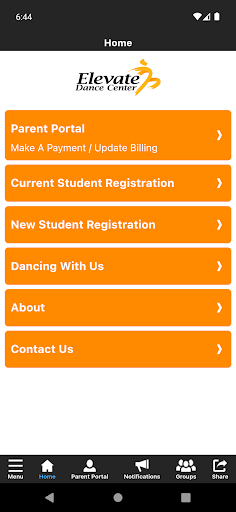 Elevate Dance Center Screen 2