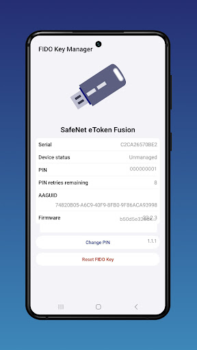 SafeNet FIDO Key Manager Screen 3