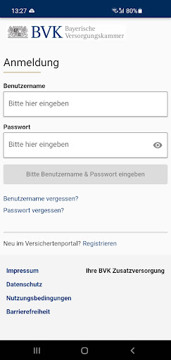 Android application BVK +Rente screenshort
