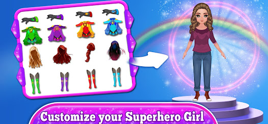 Captura de Pantalla 7 Súper héroe Chicas Fuerza Jueg android