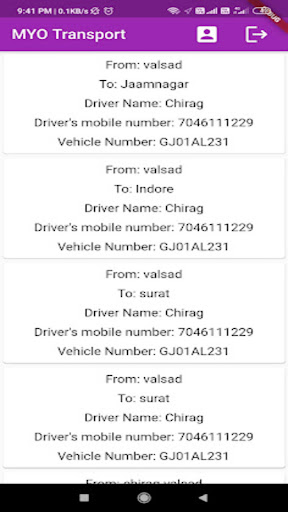 Android application MYO Admin screenshort