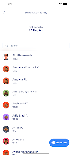 Android application PSMO College, Tirurangadi screenshort
