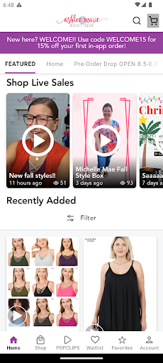 Android application Ashlee Marie Boutique screenshort