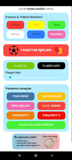 Android application Konser & Taraftar Işıkları screenshort