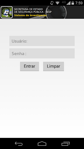 Android application Investigação screenshort