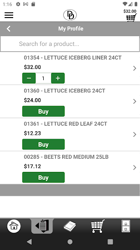 D&D Mobile Ordering Screen 2