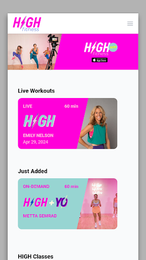 Android application HIGH Fitness App screenshort