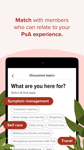 Screenshot of Bezzy Psoriatic Arthritis