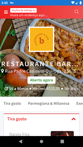 Android application Restaurante Bardauê screenshort