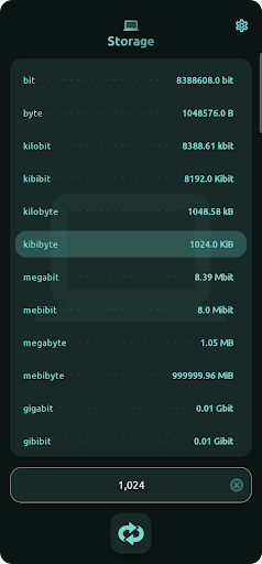 Android application Unit Converters screenshort