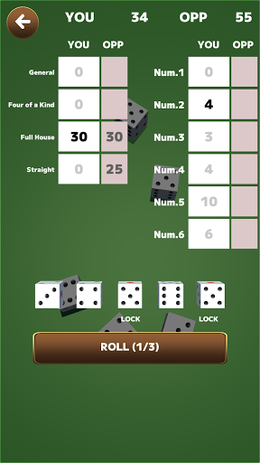 General : Dice Game Screen 2