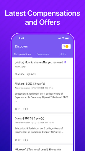 Zigup - Job Referral, Salaries Screen 2