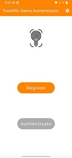 Android application ToothPic Authenticator screenshort