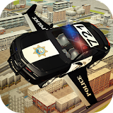 Flying Police car 3d simulator icon