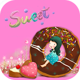 Pink Sweet Donuts Girl icon