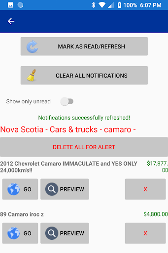 Canadian Classifieds Alerter Screen 2