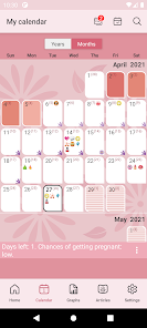 WomanLog Period Calendar screenshots 2
