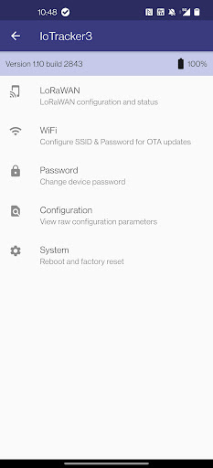ioTracker Configurator Screen 2