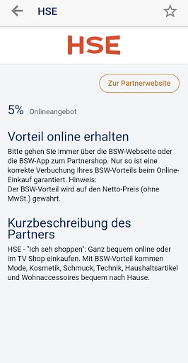 Android application BSW-App: Sparvorteile sichern screenshort