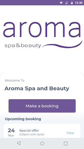 Android application Aroma Spa and Beauty screenshort