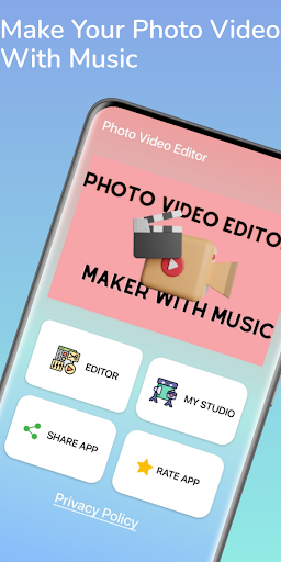 Android application Photo Video Editor With Music screenshort