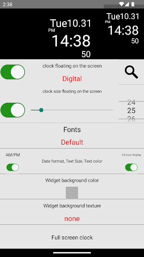Digital seconds widget Screen 2