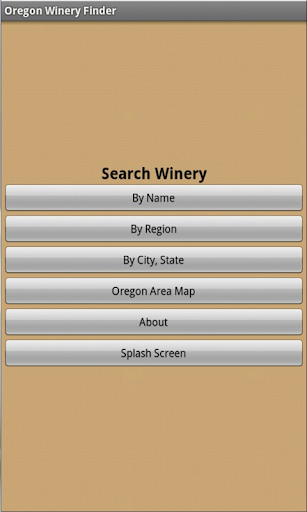 Oregon Winery for Tablets Screen 2