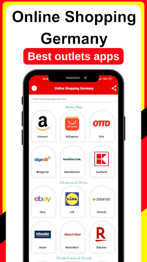 Android application Online Shopping Germany Sites screenshort