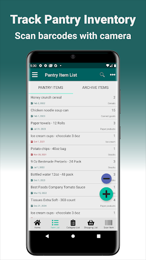 Android application My Pantry Tracker screenshort