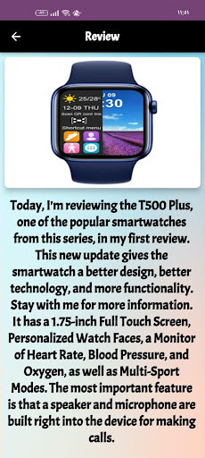 Android application T500 Plus Smart Watch guide screenshort